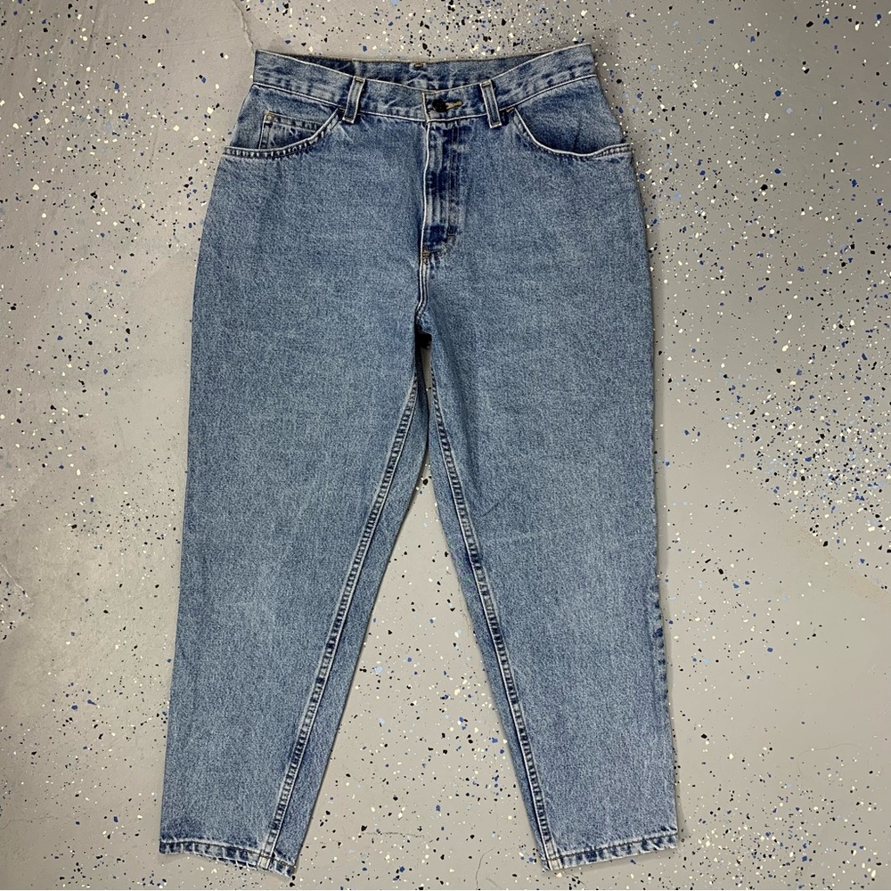 Vintage 80s Gitano Stonewash Blue Jeans High Waist Tapered Leg 12 Petite 31"x28"